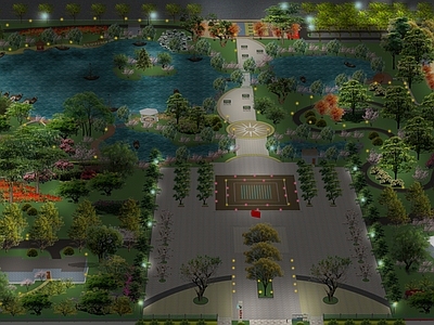 新中式景观景观公园