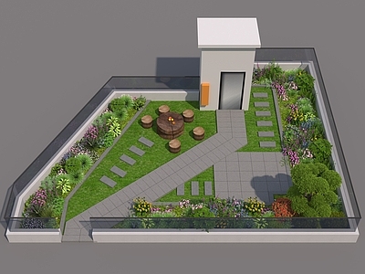 现代简约屋顶花园 花园   露台花园  庭院  公园  屋顶花园