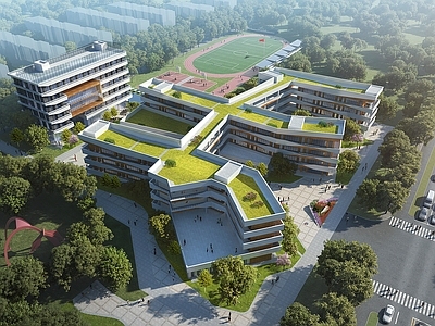 现代主义学校外观 现代学校