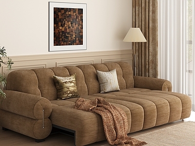 中古风家居客厅 现代沙发床