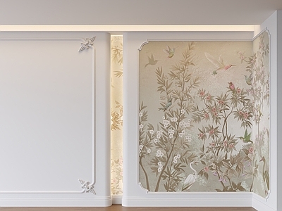 法式新古典家居客厅 法式背景墙 护墙板