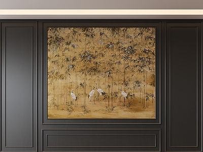 新中式宋式客厅 中古 背景墙 法式