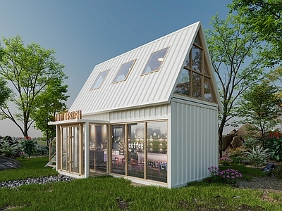 北欧餐饮建筑 集装箱咖啡店 集装箱奶茶店 网红集装箱 集装箱民宿 集装箱夜市