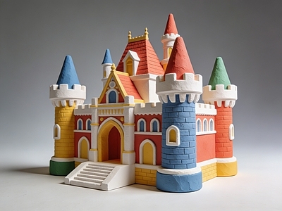 童话风雕塑摆件 童话 建筑 城堡 美陈 AI渲染