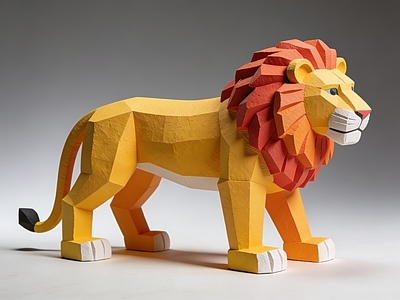 现代雕塑摆件 狮子 雕塑 美陈 AI渲染 摆件