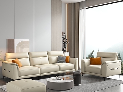 现代简约三人沙发