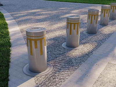 现代简约金属围挡 入口车挡 入口电动车挡 入口可移动车挡 金属车挡 可升降车挡