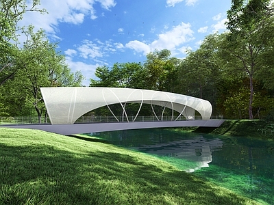 现代主义大桥 现代公园桥 湿地公园桥 城市公园桥 生态湿地桥 膜结构