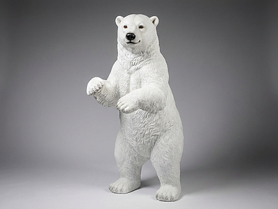 现代雕塑 白熊 北极熊 雕塑 美陈 AI渲染