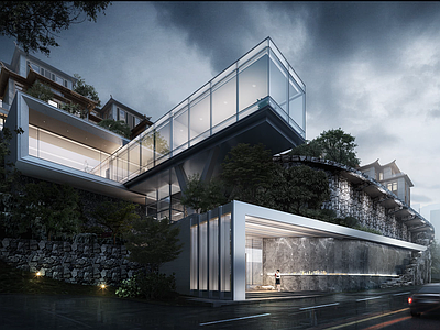 新中式售楼处建筑 示范区入口 小区出入口 售楼处建筑 示范区景观