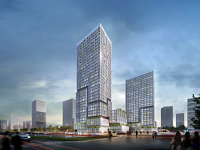 现代办公楼 办公楼立面 高层办公楼 产业园 综合办公楼