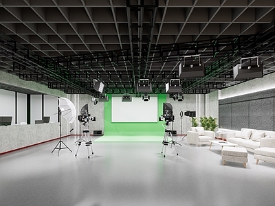 现代简约直播间 直播间 采访室