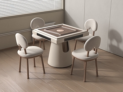奶油风麻将桌 麻将桌  现代棋牌桌  法式娱乐桌