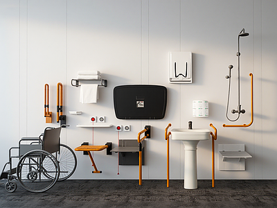 现代简约医疗器材 其他卫浴小件 现代残障折叠凳 防滑扶手洗浴凳