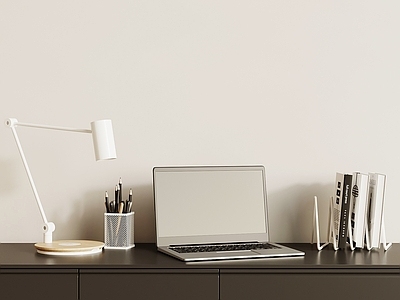 极简办公设备 电脑 书架