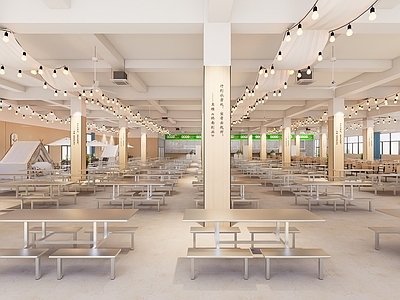 奶油风学生食堂