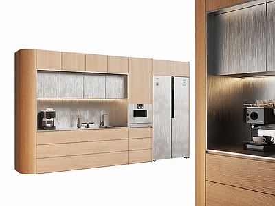 现代简约开放式厨房 西橱柜餐边高柜 餐边柜 定制柜