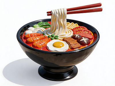 卡通写实风雕塑摆件 面条雕塑 网红打卡雕塑 美食店美陈 商业空间摆件