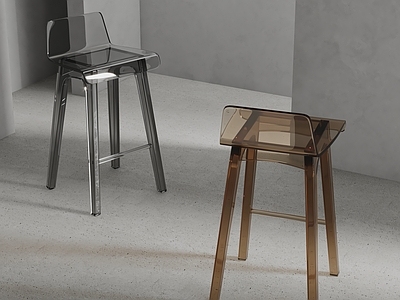极简吧椅 现代吧椅 透明吧椅 玻璃吧椅