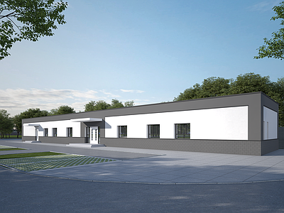 现代简约办公楼 办公楼 宿舍楼 现代