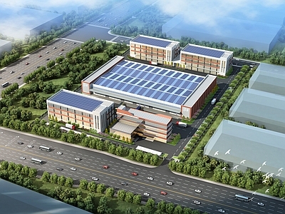 现代主义产业园办公楼 厂区 工厂 建筑 产业园 物流园