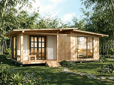 日式民宿建筑 日式民宿木屋 原木木屋民宿