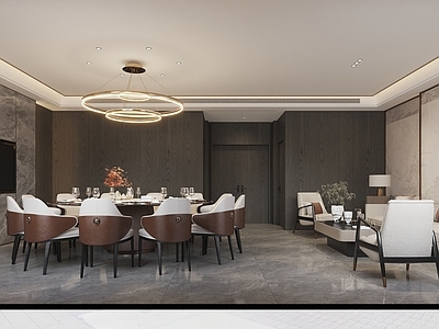 新中式大平层客餐厅