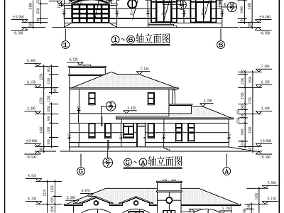 现代别墅建筑 二层自建别墅方案 二层别墅 施工图