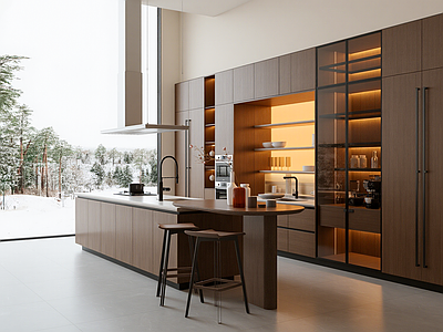 意式极简开放式厨房 现代意式厨房