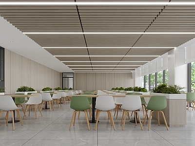 现代简约学生食堂 食堂 餐厅 员工食堂 办公食堂