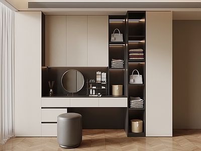 现代简约衣帽间 衣柜 梳妆台