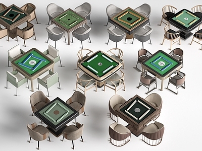 现代简约麻将桌  棋牌桌  娱乐桌椅