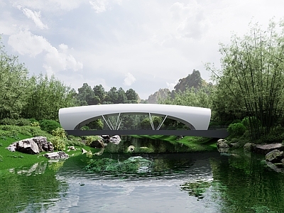 现代主义景观桥 膜结构景观桥 现代公园桥 湿地公园桥 网红桥