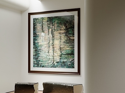 现代油画 油画 挂画 绿色挂画