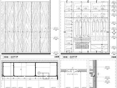 柜体节点 卧室衣柜 双开门衣柜 衣柜立面 柜子大样图 施工图