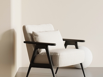奶油风单人沙发 休闲椅