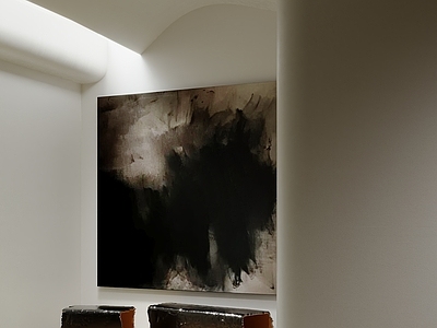 现代抽象画 挂画 黑白挂画 黑白抽象画 黑白挂画