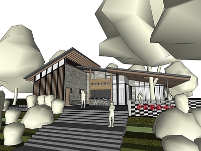 新中式小公建 公园驿站 公园咖啡屋 公园厕所 驿站
