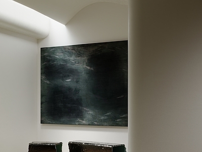 极简油画 现代挂画 油画 绿色挂画 中古挂画 宋式挂画