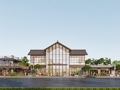 新中式商业街 新中式商业建筑