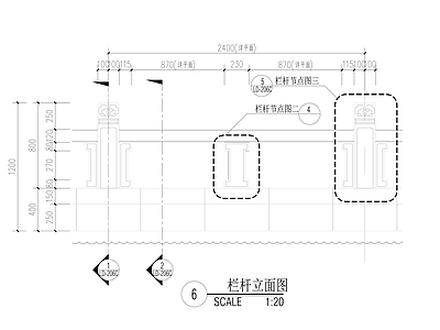 中式其他景观 古建平台栏杆详图 施工图
