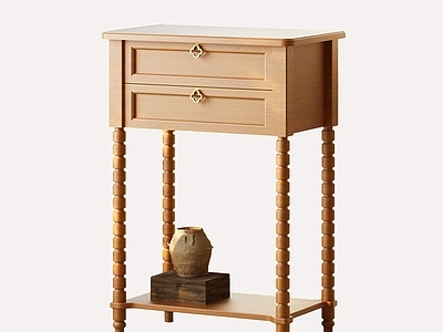 中古风床头柜