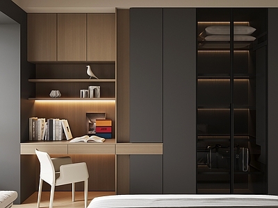 现代简约书桌 书桌一体柜