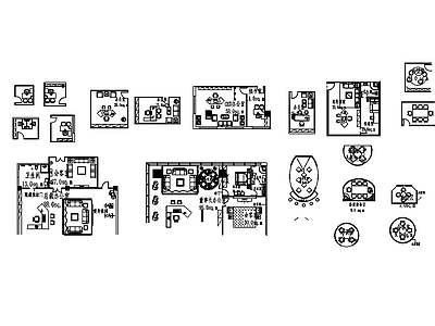 现代简约家具图库 办公室布局 施工图