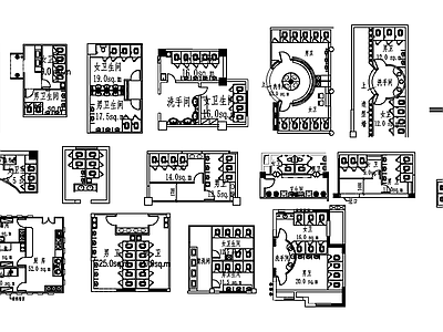 现代简约家具图库 卫生间布局 施工图