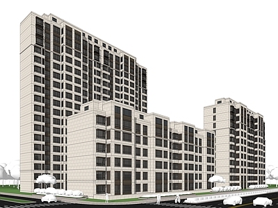 新古典主义小区建筑 小区 住宅楼 立面 造型