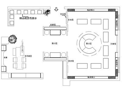 展馆 展览馆平面图 施工图