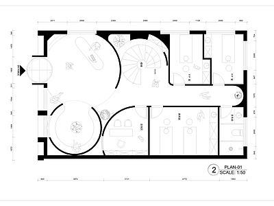 现代美容院 美容店平面图 施工图