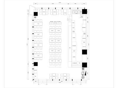 现代其他餐饮空间 餐饮小吃店平面图 施工图