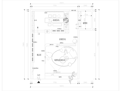 其他展厅 120平涂料展厅 施工图